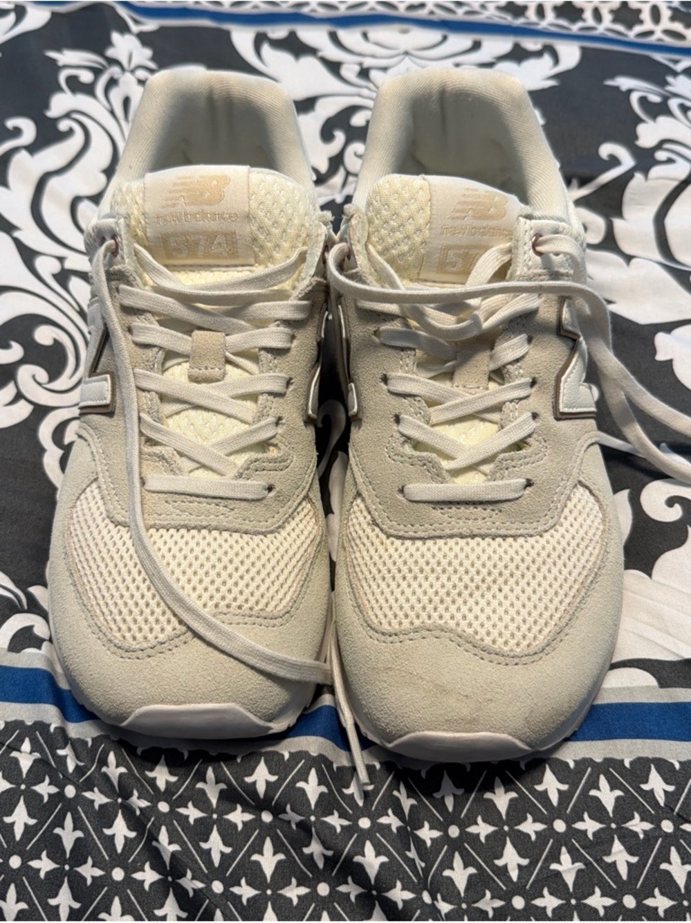 New Balance Women's Cream/Off-White Athletic Sneakers